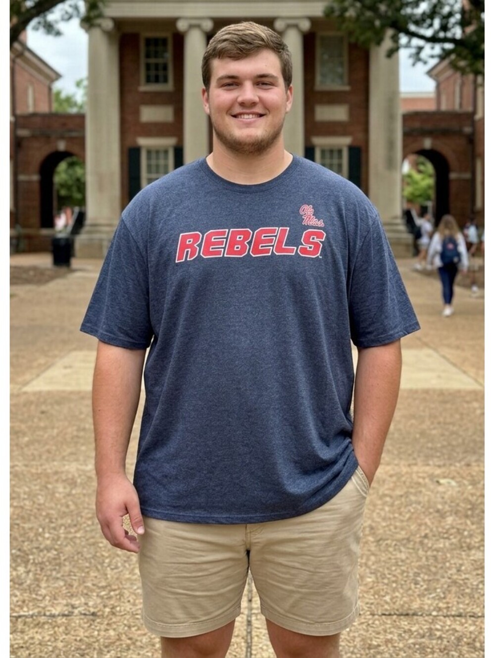 Colosseum Ole Miss Rebels Men's 5XT Heather Navy NCAA Tall Graphic T Shirt